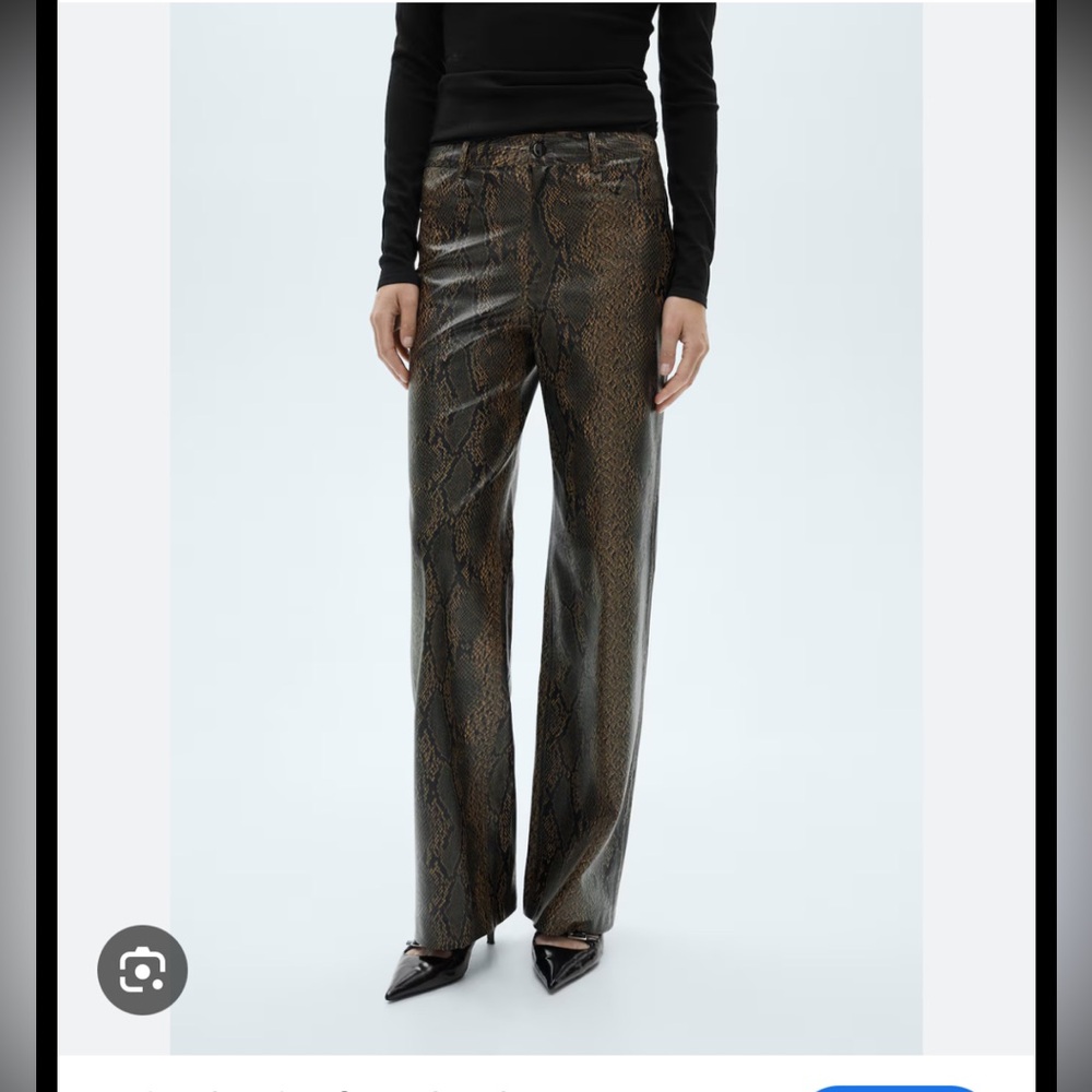 Mango Brown Snake Print Trousers